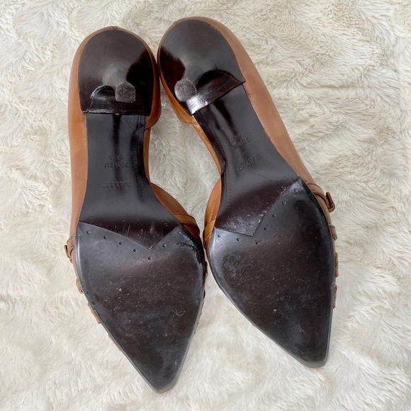 Bally Tan Leather Stilettos w/Decorative Buckles - Picture 16 of 16